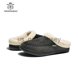 Slippers Winter Slippers Home Thick Cotton Slip-on Shoes For Men High Quality Non-slip Slippers Indoor Plush Flat Men's Shoes Big Size 50 J230810