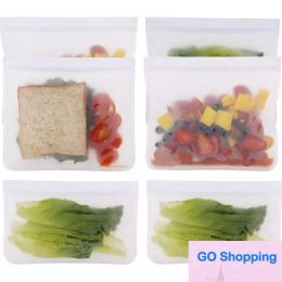 Fashion Refrigerator Food Bag Reusable Vacuum Silicone Food Fresh Bag Sealer Milk Fruit Meat Storage Bags Organiser Bags 100pcs