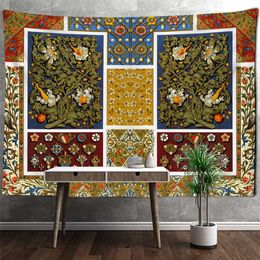 Tapestries European Vintage Pattern Tapestry Wall Hanging Boho Witchcraft Mandala Art Background Fabric Home Decor