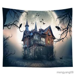 Tapestries Halloween Tapestry Castle of the Night Cemetery Tapestry Hippie Tapestry Wall Hanging for Bedroom Dorm Living Room Home Decor R230810