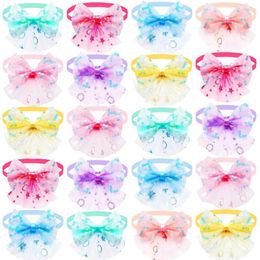 Dog Apparel Pets Collar Products Pet Medium Bulk Bowties Lace For Bows Cats Small 50pcs Colourful Grooming Accessories Puppy