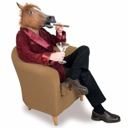 Horse Mask Halloween Horse Head Mask Latex Creepy Animal Costume Theatre Prank Crazy Party Halloween Decor HKD230810