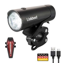 Bike Lights Linkbest 30 Lux USB Rechargeable Bike Light Set Ultra-Compact Design CREE Led Bicycle Light Fit ALL BIKES HKD230810