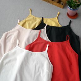 Camisoles & Tanks Summer Women Loose All-match Comfortable Thin Cotton Camis 5 Colours