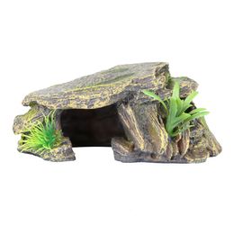 Aquariums Ornament Tank Aquarium Habitat Resin Decor Reptile Tree Hide Cave Betta Hiding Pet House Landscape Snake Tortoise Crab Hermit 230810