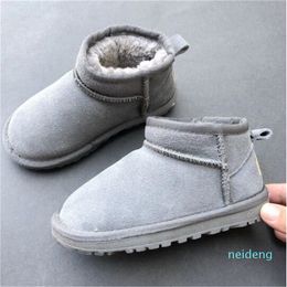 Designer Snow Boots Kids Shoes Leather Toddlers Boots Children Footwear Sneakers Mini low tube