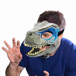 3d Dinosaur Mask Movable Jaw Dino Mask Opening Jaw Dinosaur Decor Mask For Halloween Party Cosplay Mask Decoration HKD230810