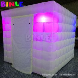 wholesale Portable Led Inflatable Photo Booth enclosure backdrop lighting cube Tent For Wedding Party Events