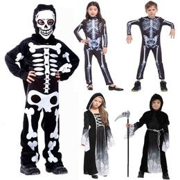 Special Occasions Umorden Halloween Skull Skeleton Costumes Kids Child Scary Monster Demon Devil Ghost Grim Reaper Costume for Boys Girls 230810