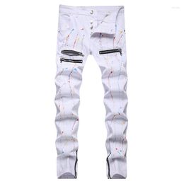 Men's Jeans 2023 Fashion Mens Cotton Slim Skinny White Men Trousers Casual Male Zipper Designer Denim Pants