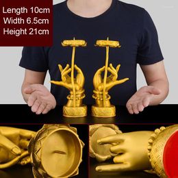 Candle Holders Creative Brass One Pair Buddha Hall For Household Living Room Wedding Decoration Supplies Holder