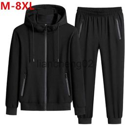 Men's Tracksuits WINSTAND Plus Size Men Sportswear Sets New Spring Autumn Clothing Hooded Pants Suit Male 2 Pieces Sweatshirt + Sweatpants 8XL J230810