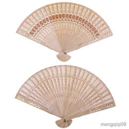 Chinese Style Products 1PCS Original Wooden Hand Flower Bamboo Pocket Fan Decoracion Fiestas Chinese Japanese Folding Fan For Home Decor R230810