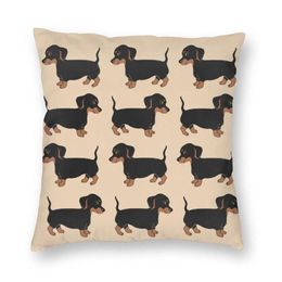 Cushion Decorative Pillow Cute Dachshund Puppy Pattern Cushion Cover 3D Print Wiener Sausage Dog Square Throw Case For Car Pillowc328Y