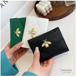 leather card holders Wallets women Short Wallets Coin Purse Men Animal Designers Fashion Leather Bee Women Luxury Purse Card Holders