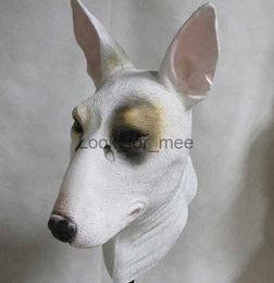 Bull Terrier Mask - Halloween Costume Latex Animal Dog Mask HKD230810