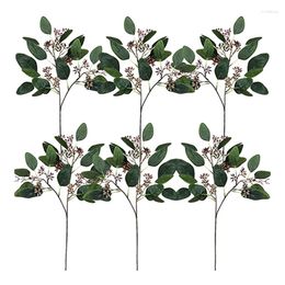 Decorative Figurines Artificial Green Leaves Tree Branches Christmas Fruit Plants Po Props Home Wedding Decoration Silk