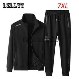 Men's Tracksuits Spring Autumn Men Casual Sports Joggers 2 Pieces Tracksuit Sets Mens Sportswear Prints Suits Sweatpants Jacket Male Big Size 7XL J230810