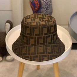 2024 New cashmere scarf Korean version female Bucket hat embroidery F letter sunscreen fashionable male Sun basin Style 1XP1396