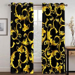 Curtain Modern Baroque Black Brands Design Luxury Thin 2 Pieces Curtains For Living Room Bedroom Window Drape Decor