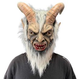 Halloween Cosplay Devil Mask Carnival Party Monster Costume Props Christmas Horror Demon Krampus Mask HKD230810