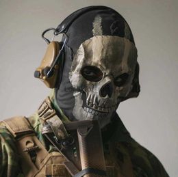 MWII Ghost Mask 2022 COD Cosplay Airsoft Tactical Skull Full Mask HKD230810