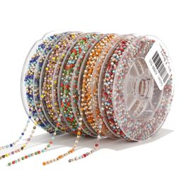 Acrylic Plastic Lucite 8M Stainless Steel Handmade Mixed Colour Cable Chain Link in Bulk Jewellery DIY For Necklace Bracelet Anklet Accessories 230809