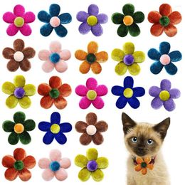 Dog Apparel 30/60pcs Wholesale Flower Pet Bow Ties Cat Spring Grooming Bowtie Bows Slidable For Small Products