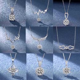 Pendant Necklaces 32 Style Real 1Ct D Colour Moissanite Necklace 925 Sterling Silver Party Wedding Pendant Necklaces For Women Diamond Jewellery