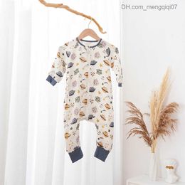 Pajamas HappyFlute 1 piece super comfortable spring and autumn sleeping bag 4-layer bamboo cotton fine cotton split leg baby sleeping bag Z230810