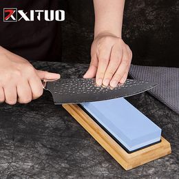 Sharpeners XITUO Kitchen Knife Sharpener Whetstone Quick Sharpening Stones Water Grinding Stone 2IN1 2000 5000 10000 grit Accessories 230809