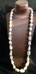 Pendants Huge 18-24mm South China Sea White Baroque Pearl Necklace 925S