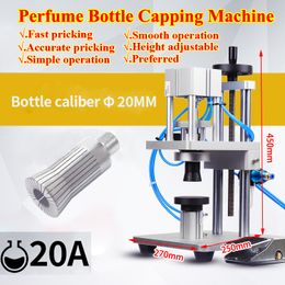LY Automatic Perfume Bottle Capping Machine Tabletop Manual Pneumatic for Collar Ring Crimping Vial Top Pressing Glass Bottle