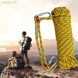 Rock Protection 10m 20m 10/12mm Diameter High Strength Cord Safety Rock Climbing Rope Hiking Accessories Camping Equipment Survival Escape Tools HKD230810