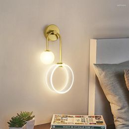 Wall Lamps Nordic Modern Style Bed Lamp Led Hexagonal Bedroom Decor Penteadeira Camarim Lampen Bathroom Light Retro