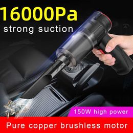 Vacuum Cleaners 16000Pa 150W Wireless Car Vacuum Cleaner 2in1 Blowable Cordless Handheld Auto Vacuum Home Car Dual Use Mini Vacuum Cleaner x0810