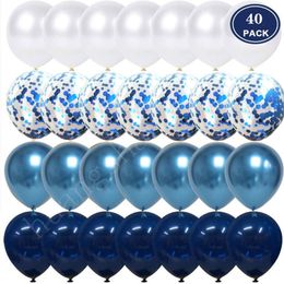 Other Event Party Supplies 2040pcs 10 inch Metallic Gold White Pearl Balloons Baby Shower Wedding Birthday Party Ink Blue Gold Confetti Ballon Decor Kid 230809