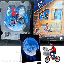 Neca E.t. The Extra-Terrestrial 40Th Anniversary E.t. Elliott With Bicycle VER Anime Action Figure Model Birthday Gift Toy T230810