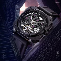 Wristwatches AILANG Watch Mens Skeleton Automatic Mechanical Watches Man Rubber Flexible Strap Waterproof Luminous Clocks Relogio Masculino