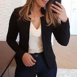 Women's Suits Cardigan Style Lightweight Suit Jacket Chic Streetwear Slim Fit With Notched Collar Long Sleeve Open Front For Spring