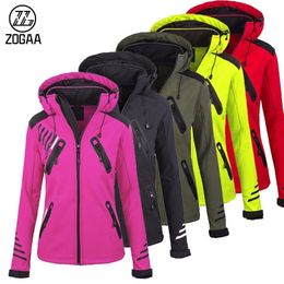 Men's Hoodies Sweatshirts ZOGAA Women's Waterproof Jacket Outdoor Mountaineering Zipper Sports Softshell Jackets 230810