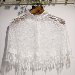 Scarves Women's Spring Summer White Mesh Pashmina Female Sunscreen Lace Shawl Cloak R1830