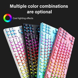 k87 key punk film gaming keyboard computer notebook external office wired usb port use for desktop laptop of rainbow lights