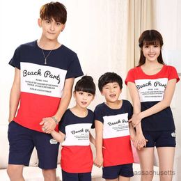 Family Matching Outfits Family Matching Outfits Summer Mum Daughter Dad Son Cotton T-shirt Shorts Couple Matching Clothes Kids Clothing R230810