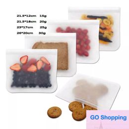 Simple Refrigerator Food Bag Reusable Vacuum Silicone Food Fresh Bag Sealer Milk Fruit Meat Storage Bags Organizer Bags 100pcs