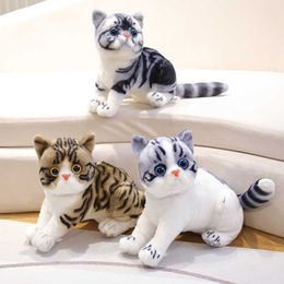 Stuffed Plush Animals Lifelike Cats Plush Toy Simulation Shorthair Cat Stuffed Doll Soft Baby Kids Pet Toys Home Decor