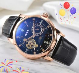 Relogio masculino Men's Moon Star Dial Watch Automatic mechanical movement clock Stainless Steel Case Leather Strap Chronograph Gentleman Business wristwatch