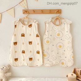 Pyjamas Kangaroo Summer Cotton Sleeping Bag Fashion Printed Animal Soft Sleeveless Newborn Baby Sleeping Bag Z230811