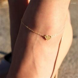 Anklets 2023 Fashion Heart-shaped Women Barefoot Crochet Sandals Foot Jewelry Bracelets