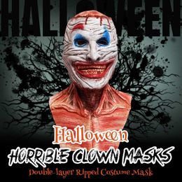 Halloween Scary Mask Terror All Face Skull Mask Double Layer Latex Halloween Horror Scary Mask Cosplay Musk Party Decor HKD230810